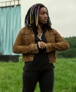 The Sandman Death Brown Cropped Trucker Cord Jacket