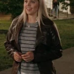 The Sex Lives of College Girls Reneé Rapp Brown Leather Coat