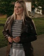 The Sex Lives of College Girls Reneé Rapp Brown Leather Coat