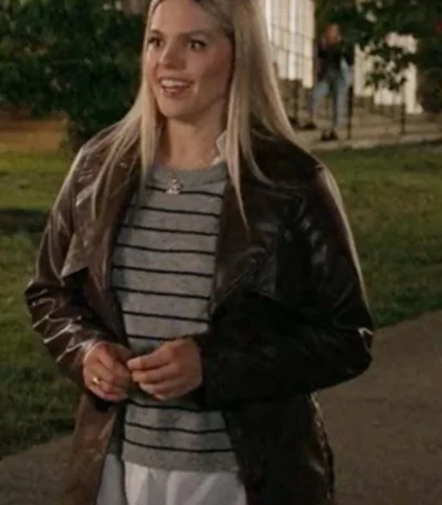The Sex Lives of College Girls Reneé Rapp Brown Leather Coat