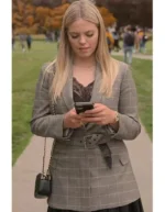 The Sex Lives of College Girls Reneé Rapp Plaid Belted Blazer