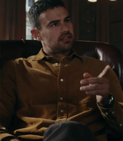 Theo James The Gentlemen 2024 Brown Cotton Shirtunca