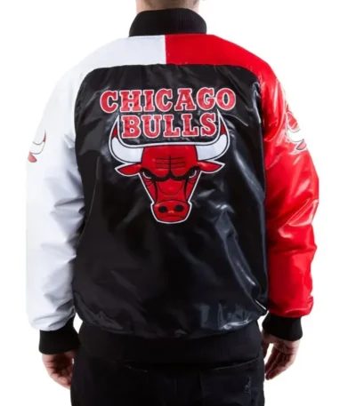 Tri-color Chicago Bulls Varsity Satin Jacket