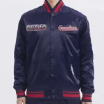 Turn It Up M Classic Rib Cleveland Guardians Navy Satin Jacket