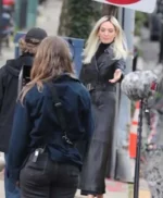 Uma Thurman The Kill Room 2023 Black Leather Coat