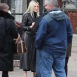 Uma Thurman The Kill Room 2023 Black Leather Coat