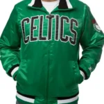 Varsity Bomber Boston Celtics Green Satin Jacket