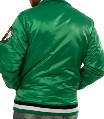 Varsity Bomber Boston Celtics Green Satin Jacket