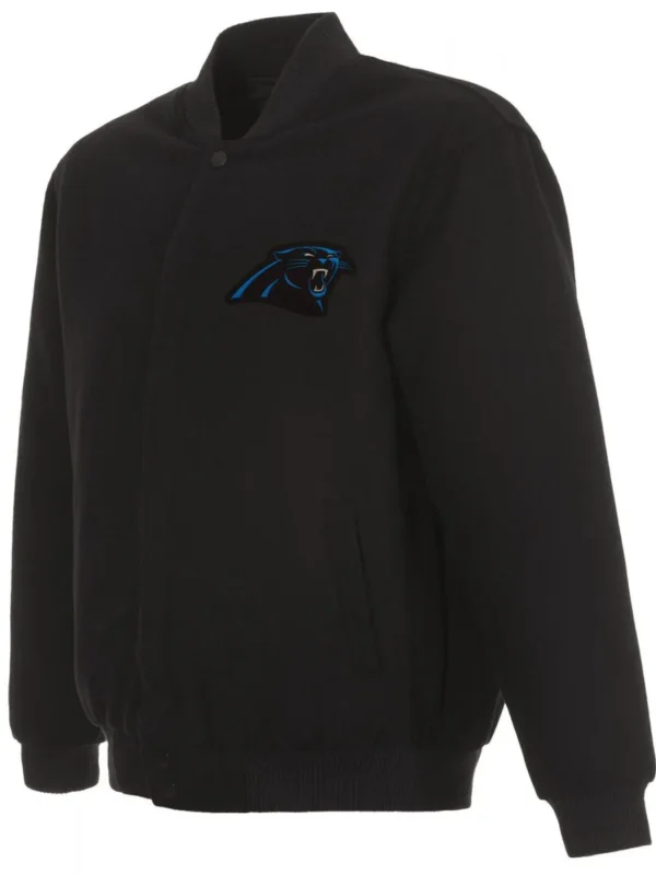 Varsity Carolina Panthers Black Wool Jacket