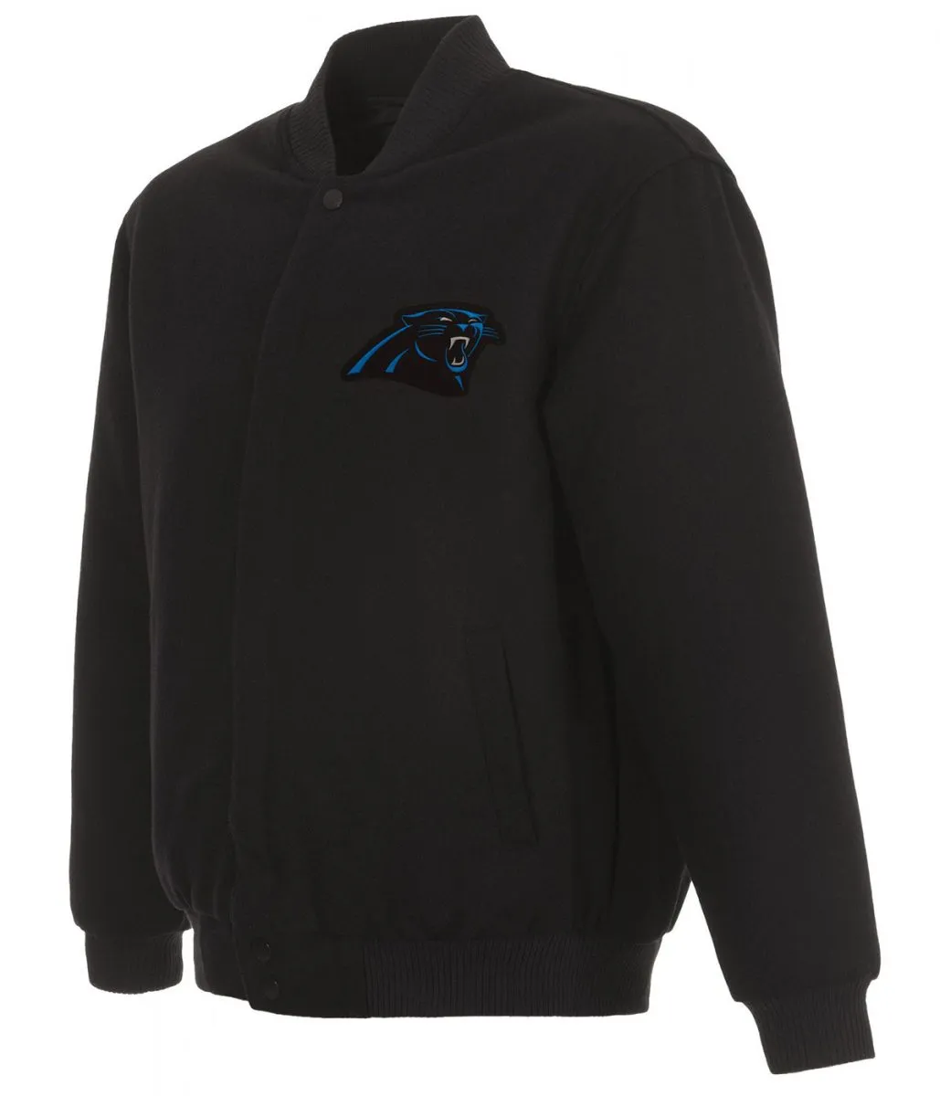 Varsity Carolina Panthers Black Wool Jacket Varsity Carolina Panthers Black Wool Jacket