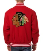 Varsity Chicago Blackhawks Red Wool Jacket