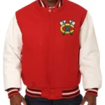 Varsity Chicago Blackhawks Red and White Two Tone Jacket