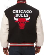 Varsity Chicago Bulls Black Wool And White Jacket