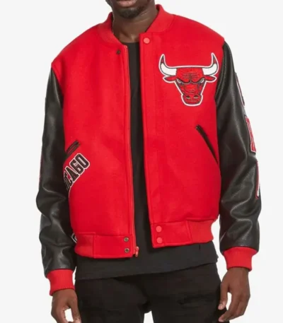 Varsity Chicago Bulls Black And Red Jacket