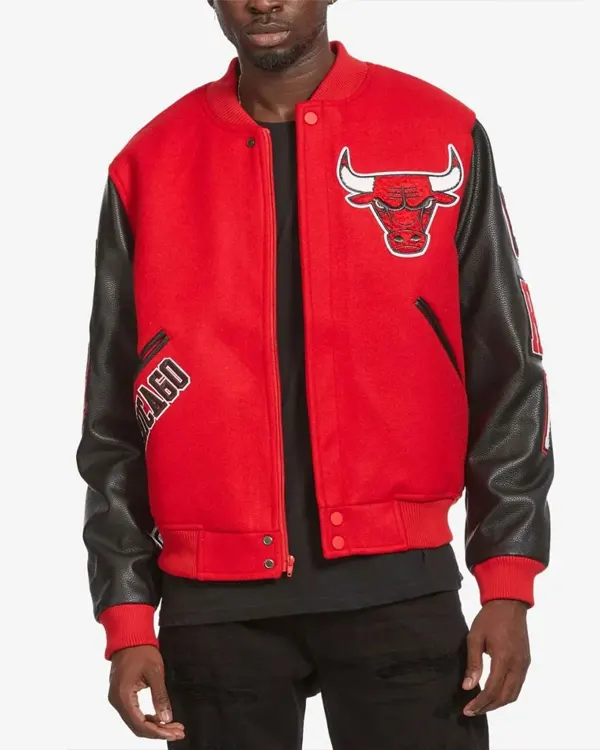 Varsity Chicago Bulls Black And Red Jacket Varsity Chicago Bulls Black And Red Jacket