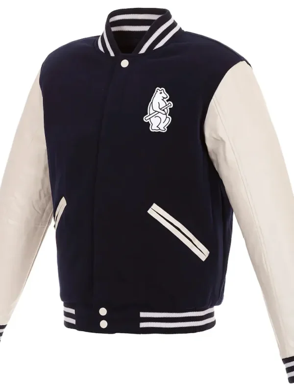 Varsity Chicago Cubs Navy and White Jacket