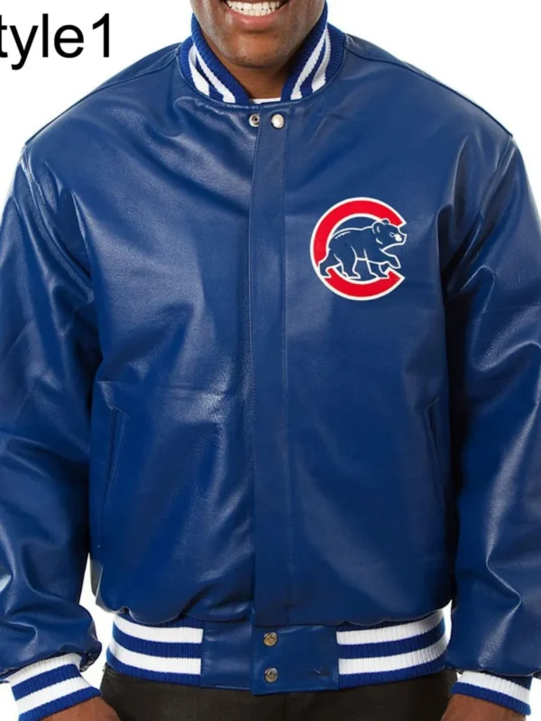 Varsity Chicago Cubs Royal Blue Leather Jacket