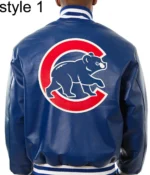 Varsity Chicago Cubs Royal Blue Leather Jacket