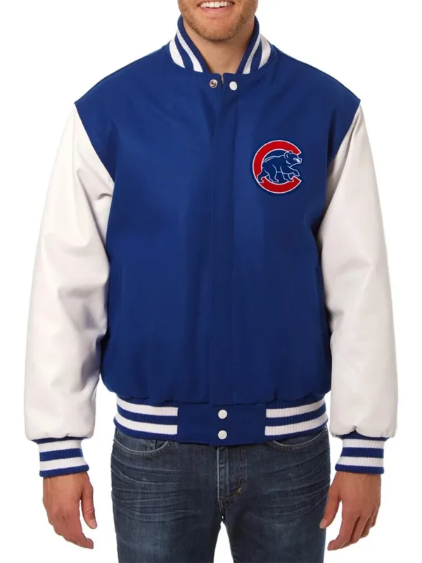 Varsity Chicago Cubs Royal Blue and White Two-Tone Jacket