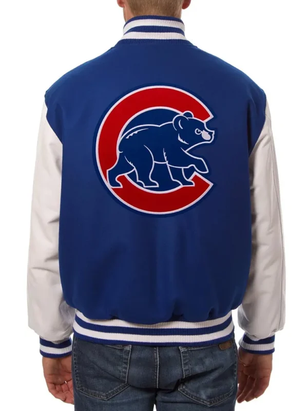 Varsity Chicago Cubs Royal Blue and White Two-Tone Jacket