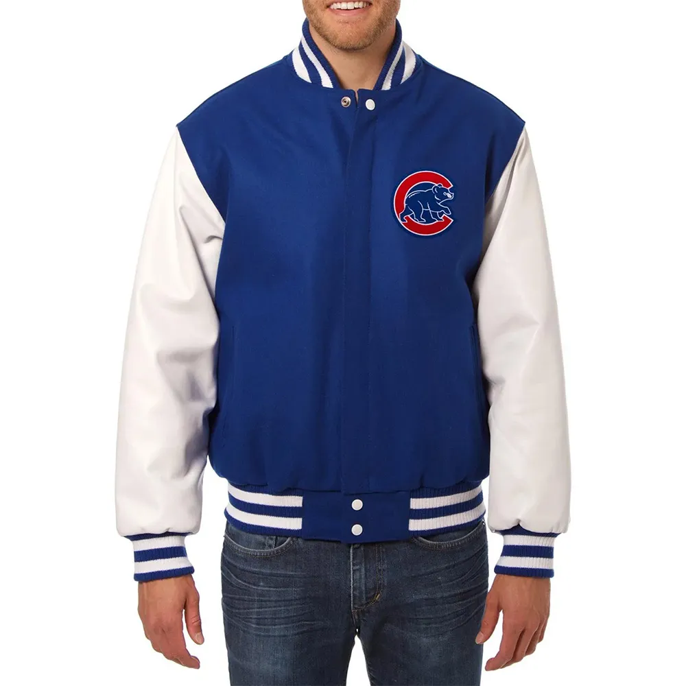 Varsity Chicago Cubs Royal Blue and White Two-Tone Jacket Varsity Chicago Cubs Royal Blue and White Two-Tone Jacket