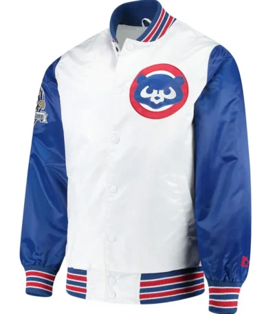 Varsity Chicago Cubs Satin Royal Blue and White Jacket