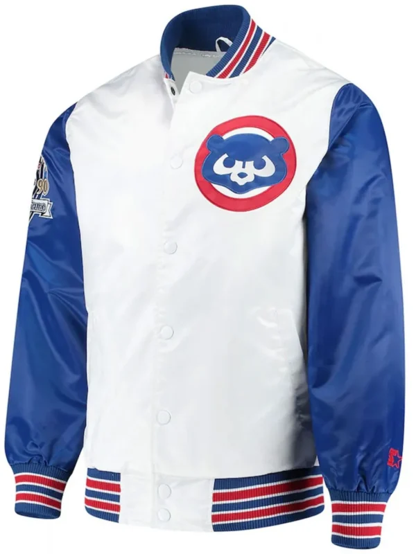 Varsity Chicago Cubs Satin Royal Blue and White Jacket