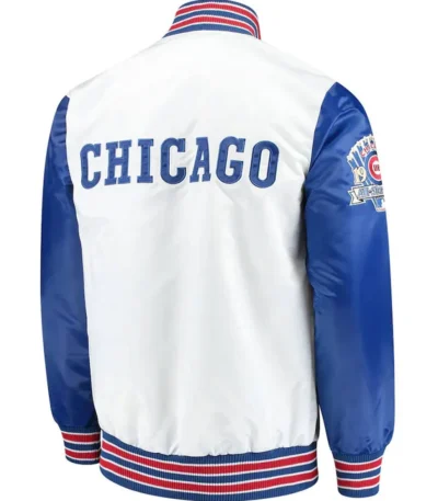 Varsity Chicago Cubs Satin Royal Blue and White Jacket