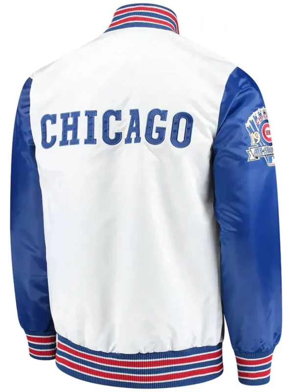 Varsity Chicago Cubs Satin Royal Blue and White Jacket
