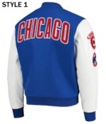 Varsity Chicago Cubs White and Royal Blue Jacket