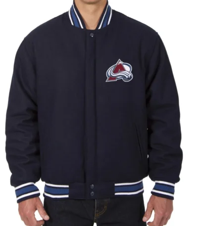 Varsity Colorado Avalanche Navy Blue Wool Jacket