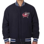 Varsity Columbus Blue Jackets Wool Navy Blue Jacket