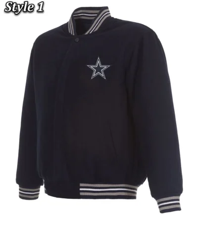 Varsity Dallas Cowboys Navy Blue Wool Jacket