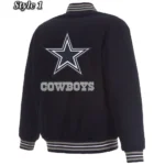 Varsity Dallas Cowboys Navy Blue Wool Jacket