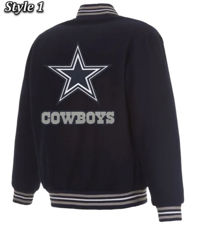 Varsity Dallas Cowboys Navy Blue Wool Jacket