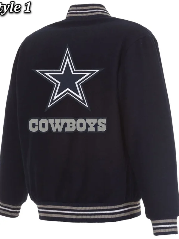 Varsity Dallas Cowboys Navy Blue Wool Jacket