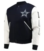 Varsity Dallas Cowboys White and Navy Jacket