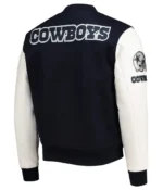 Varsity Dallas Cowboys White and Navy Jacket