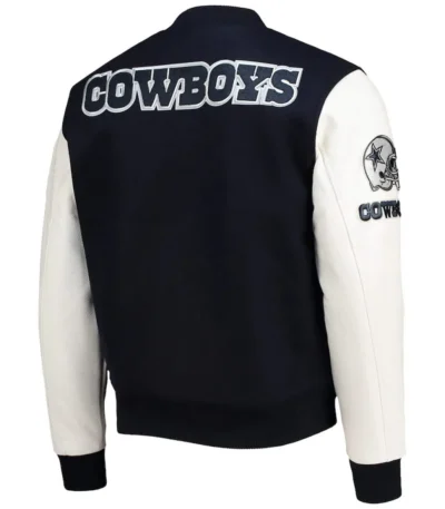 Varsity Dallas Cowboys White and Navy Jacket