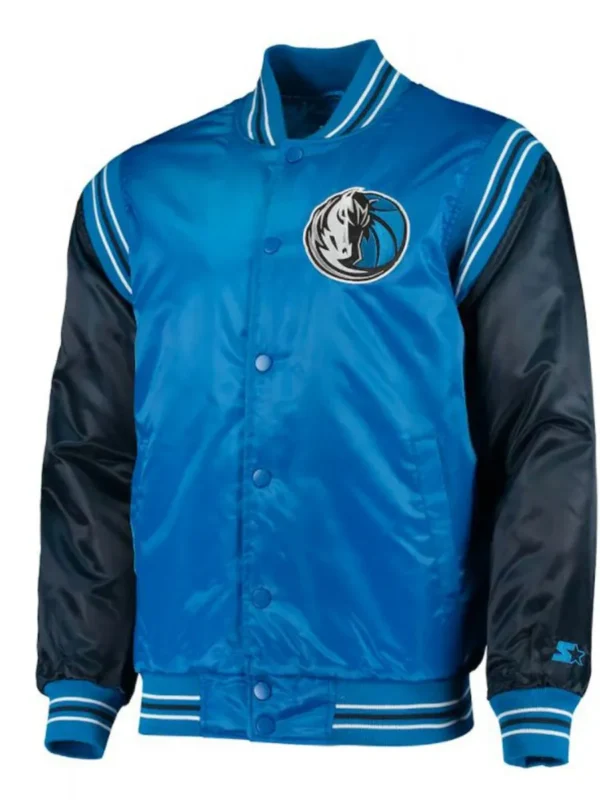 Varsity Dallas Mavericks Blue Satin Jacket