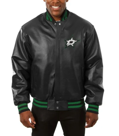 Varsity Dallas Stars Black Leather Jacket