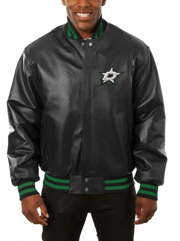 Varsity Dallas Stars Black Leather Jacket