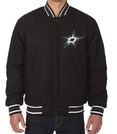 Varsity Dallas Stars Black Wool Jacket