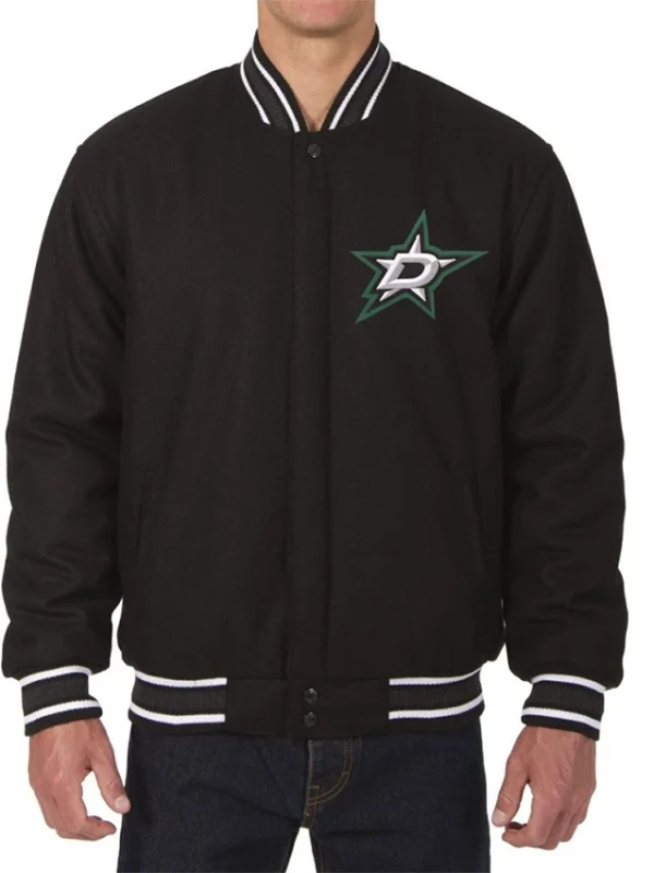 Varsity Dallas Stars Black Wool Jacket