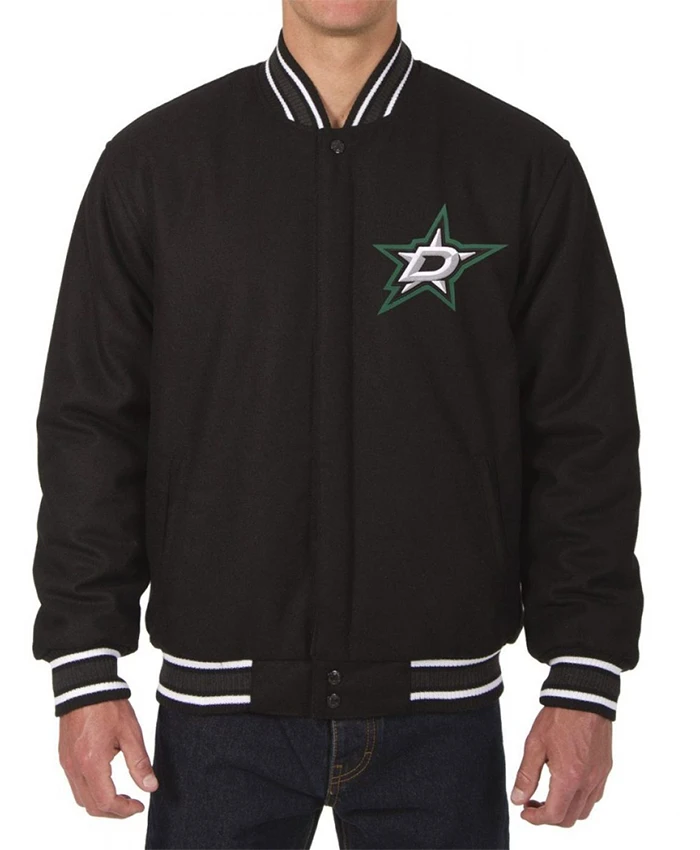 Varsity Dallas Stars Black Wool Jacket Varsity Dallas Stars Black Wool Jacket