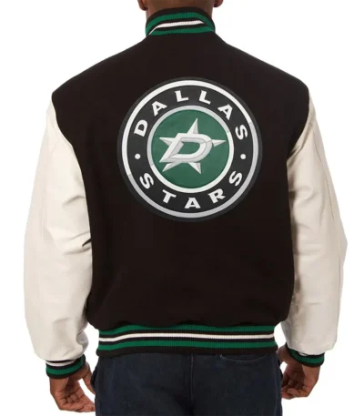 Varsity Dallas Stars Black and White Two-Tone Jacket