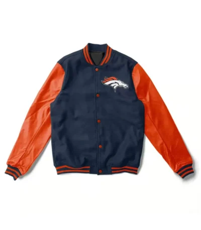Varsity Denver Broncos Navy and Orange Jacket