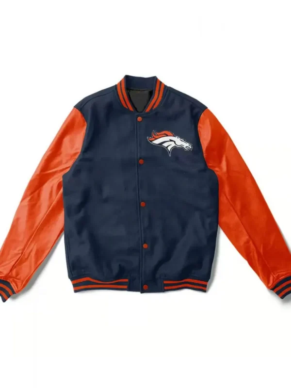 Varsity Denver Broncos Navy and Orange Jacket