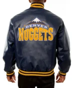 Varsity Denver Nuggets Navy Blue Leather Jacket