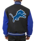 Varsity Detroit Lions Royal Blue and Black Wool Jacket